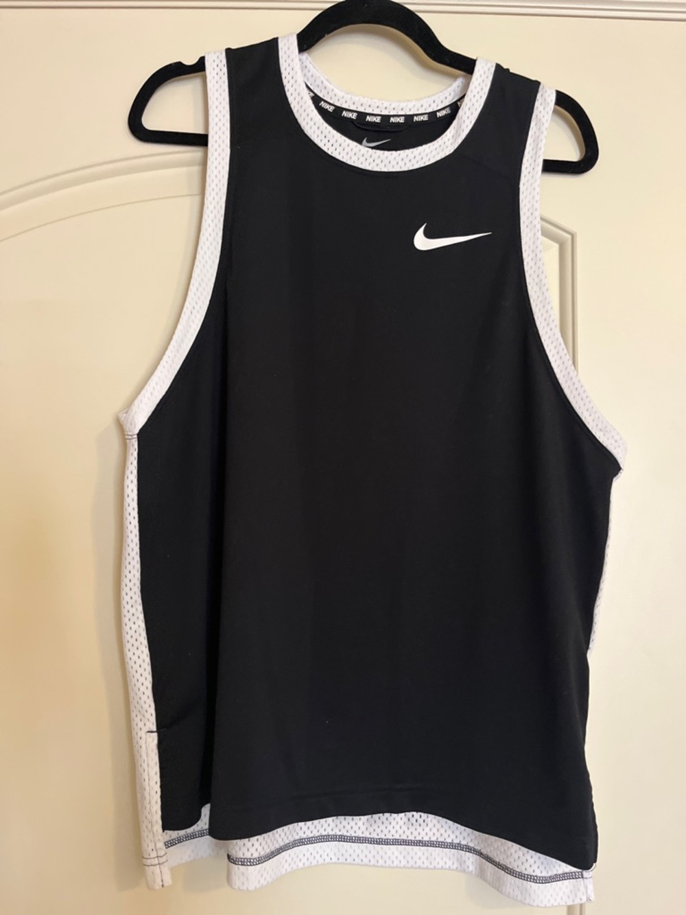 Men’s Nike Black and White Dri-FIT Athletic Tank Top